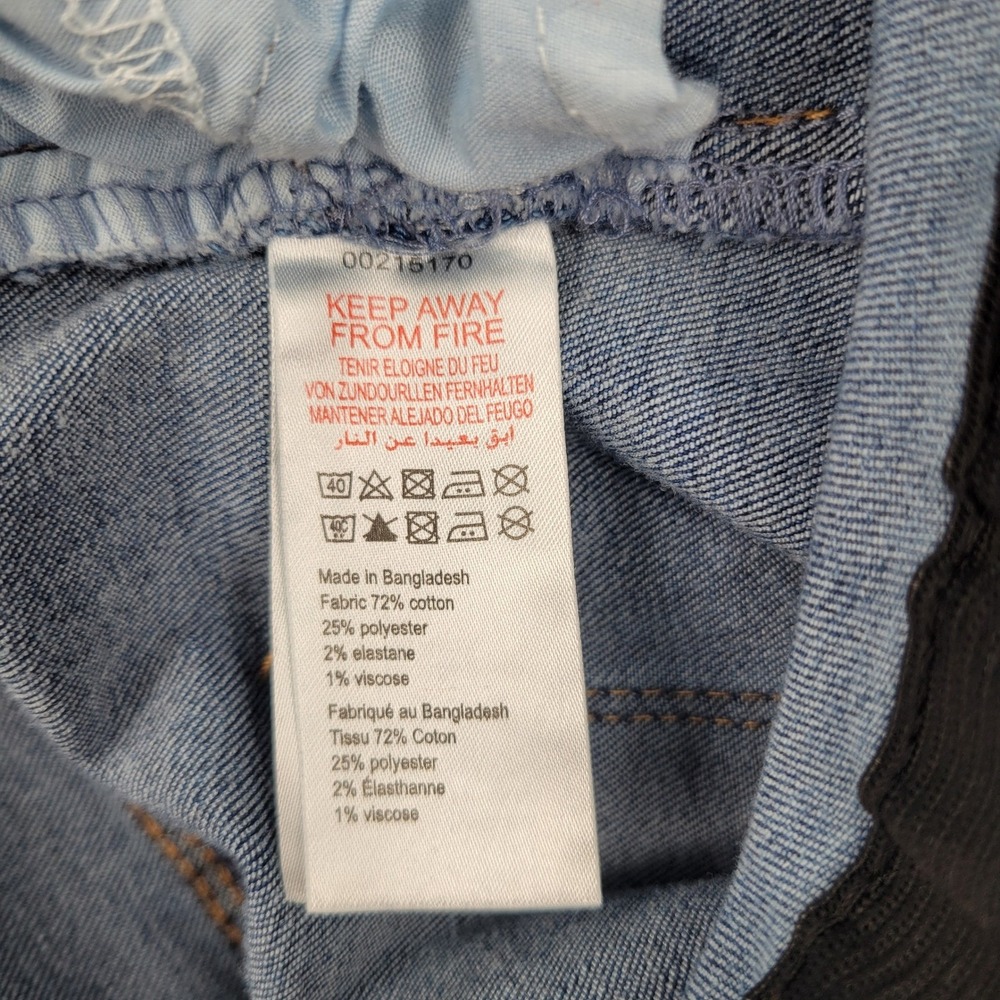Avenue Cropped Jeans Womens 14 Blue Embroidered Beaded Frayed Hem Boho 32x20 - Picture 7 of 12